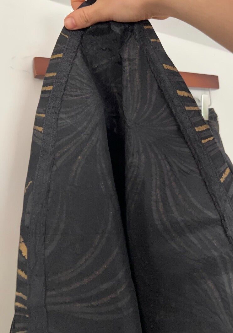 Vintage Ellen Bogen New York 1960's High Waist Circle Skirt Black & Gold Medium - Fresh Stock Dated March 2026