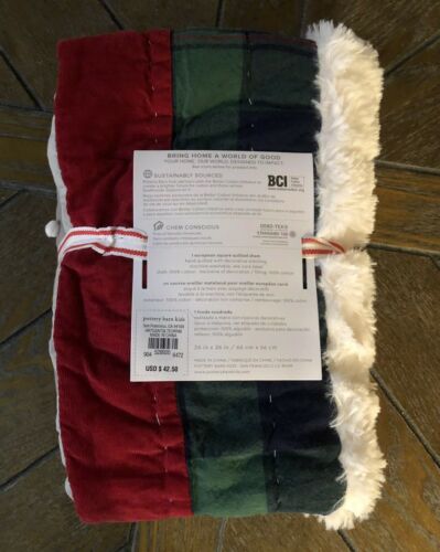 Pottery Barn Kids Heritage Santa Euro Sham Christmas Holiday Quilted Snowman - Fresh Stock Dated December 2025