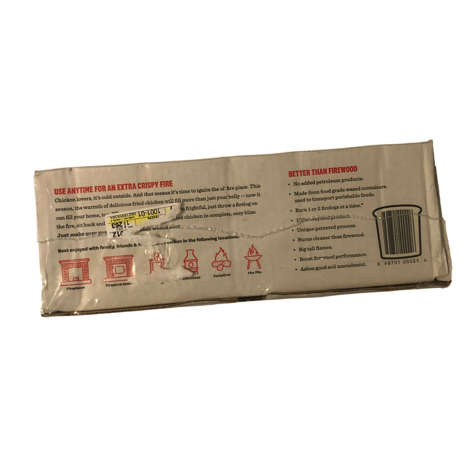 KFC Limited Edition 11 Herbs & Spices Fire logs by Enviro-Log® NEW - Fresh Stock Dated December 2025