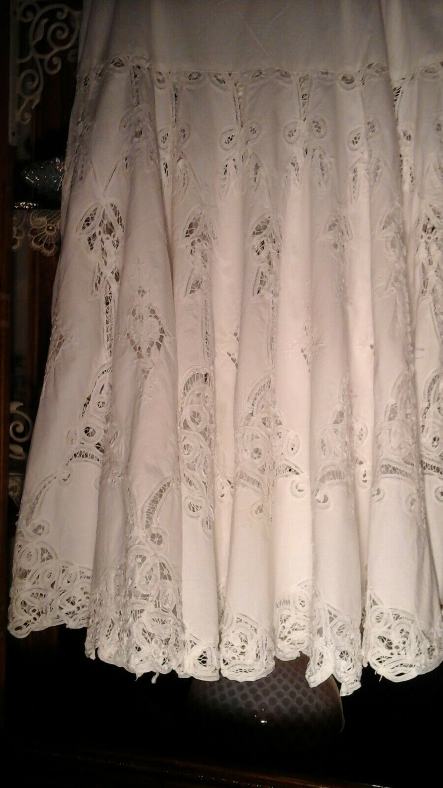 FAB VTG LIM'S PLUS 2X 1X CRISP WHITE BATTENBERG LACE SKIRT 3PC SET GRAND SWEEP - Fresh Stock Dated February 2026