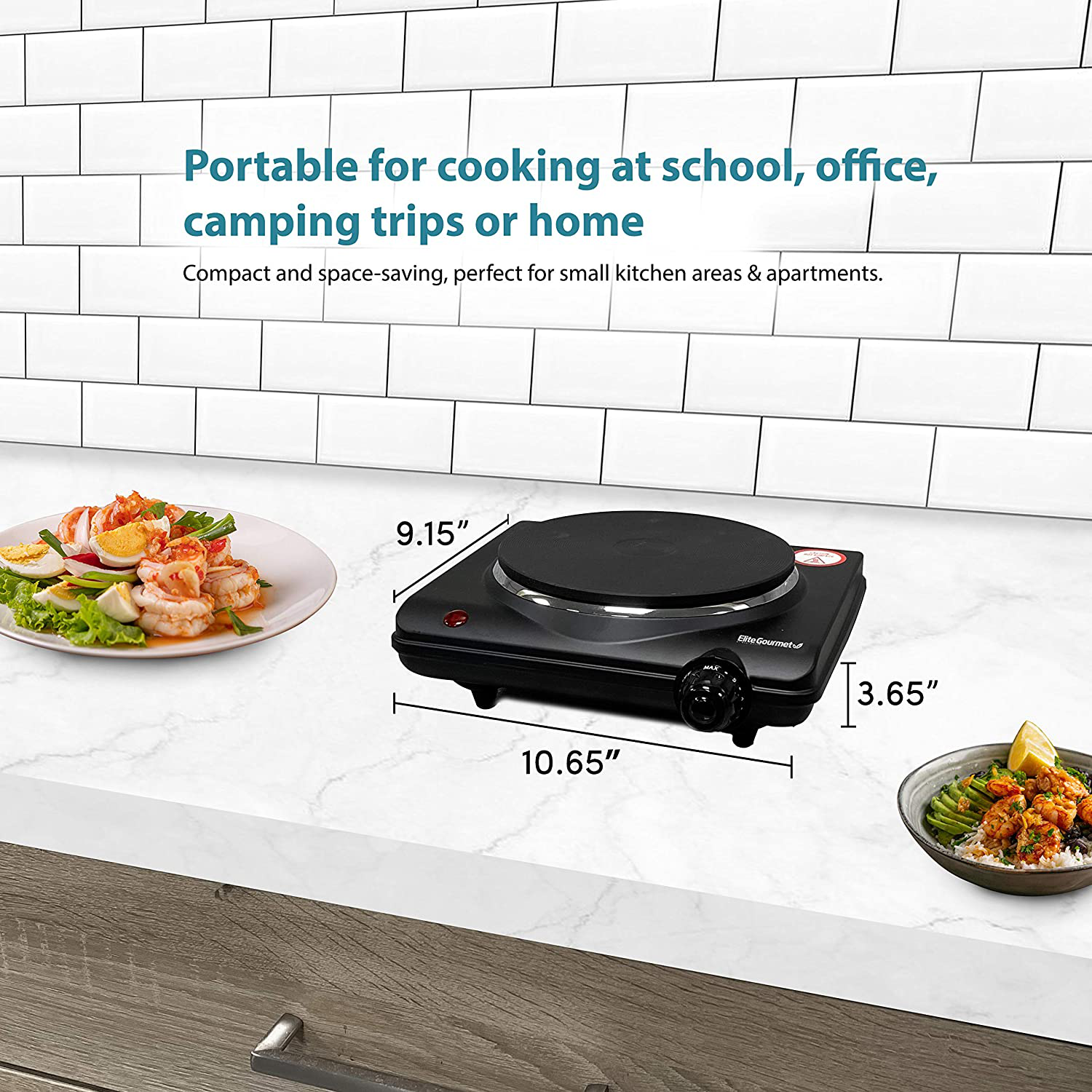 Portable Electric Single Burner Hot Plate Stove Travel Cook Countertop 1000W - Fresh Stock Dated February 2026