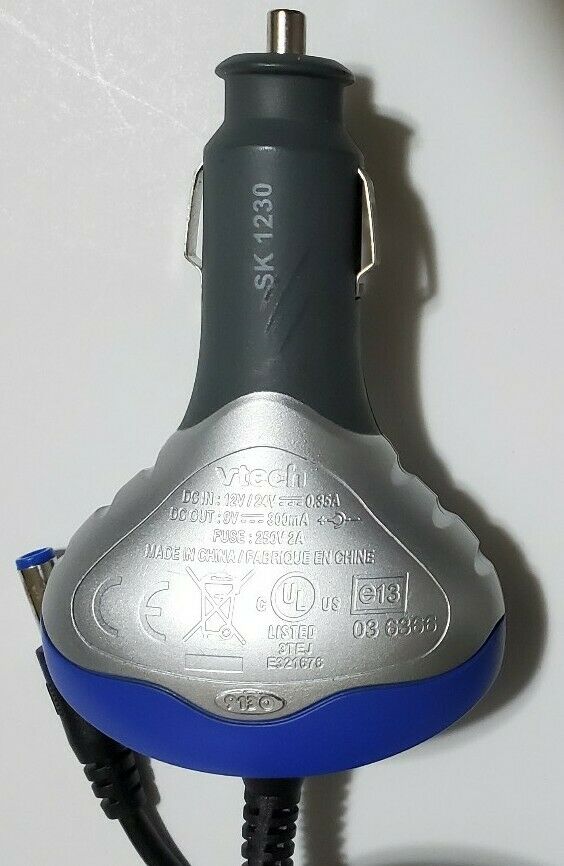 Vtech MobiGo VReader Car Adaptor Model SK 1230 Travel Power Supply Cord Cable - Fresh Stock Dated February 2026