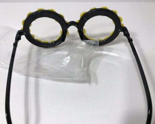 Sunflower Yellow & Black Eyeglass Plastic Round Play Costume Dress Up Glasses - Fresh Stock Dated February 2026