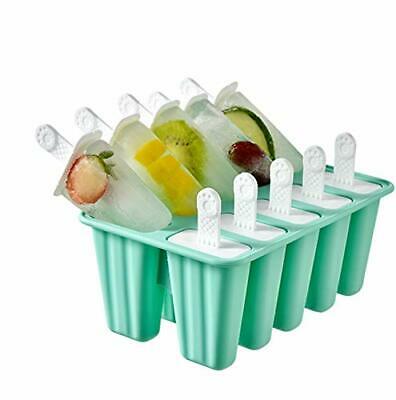 Popsicle Molds 10 Pieces Silicone Ice Pop Molds Popsicle Mold 10 Cavities-Green - Fresh Stock Dated December 2025