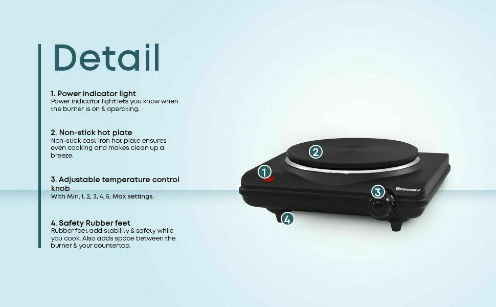 Portable Electric Single Burner Hot Plate Stove Travel Cook Countertop 1000W - Fresh Stock Dated February 2026