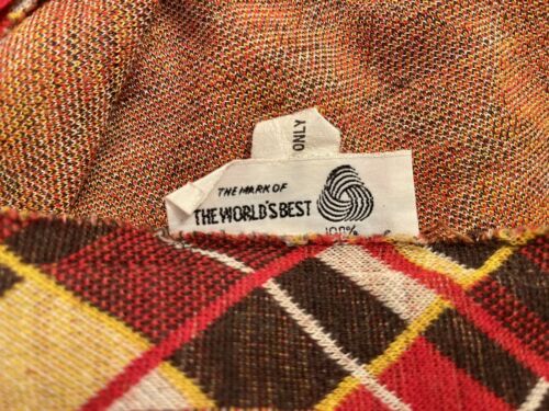 Vtg 60s 70s Boho Wool Geometric Plaid High-Waist Slit Maxi Skirt Mod 1960s S - Fresh Stock Dated March 2026