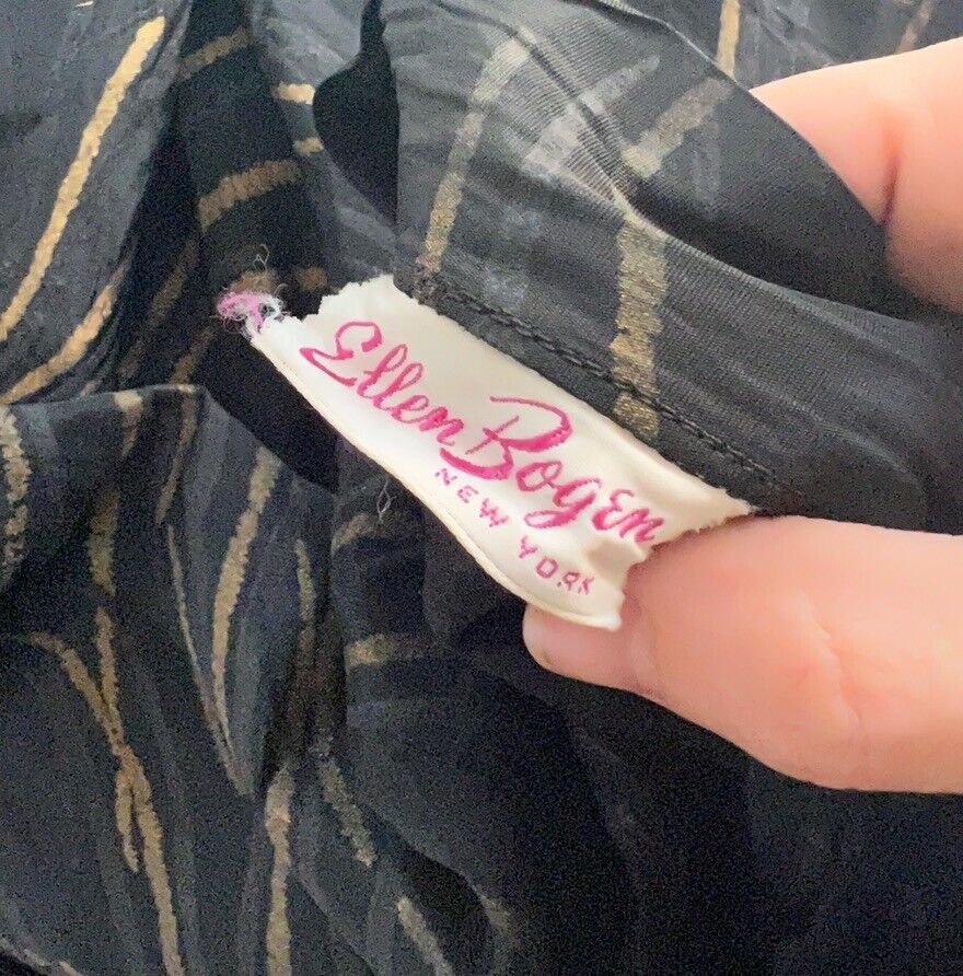 Vintage Ellen Bogen New York 1960's High Waist Circle Skirt Black & Gold Medium - Fresh Stock Dated March 2026