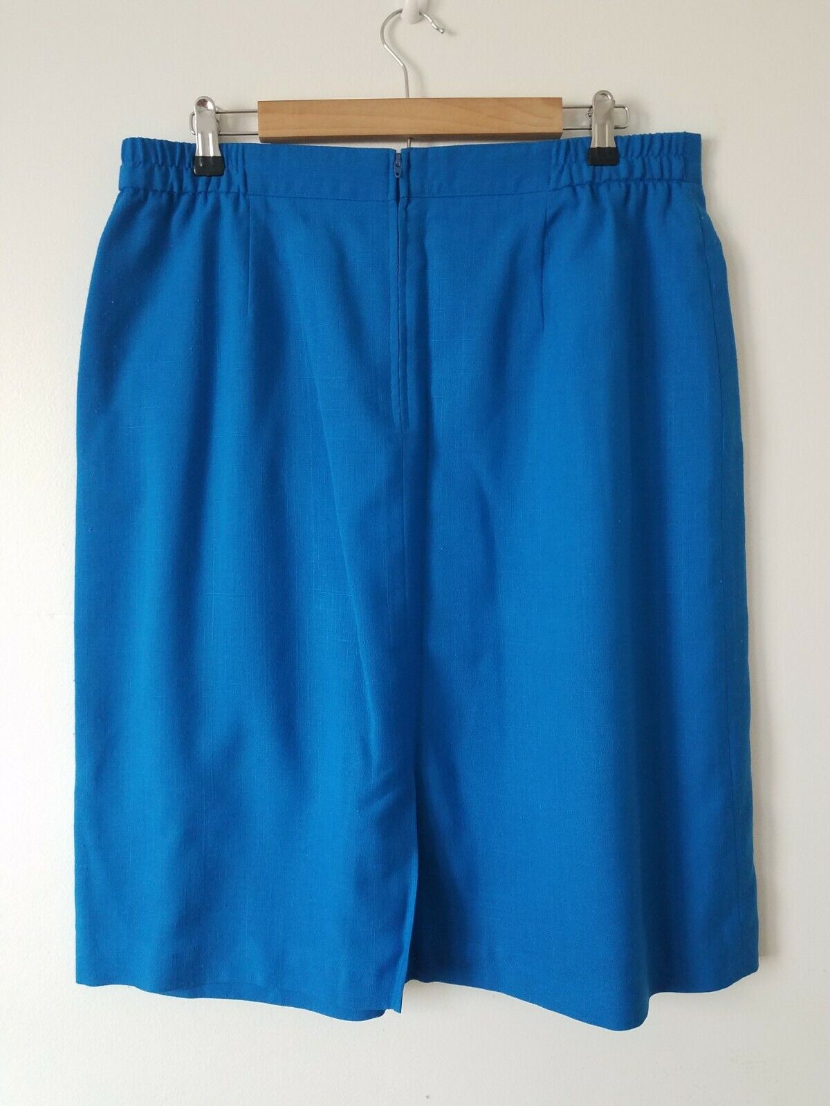 Vintage Rejoice Skirt 20W/34 Midi Blue Solid Pockets Unlined Slit Zips in Back - Fresh Stock Dated March 2026