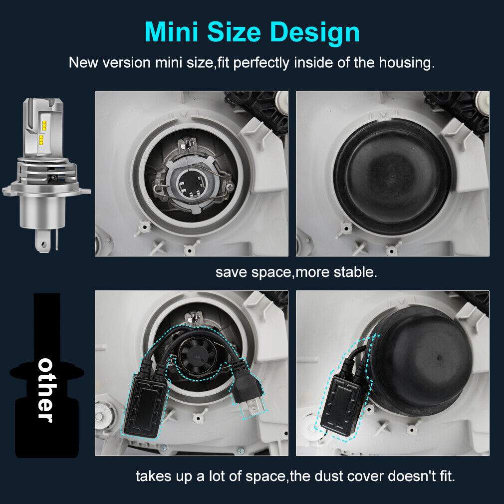 H4 9003 HB2 Motorcycle Headlight ZES LED Bulb Hi/Lo Beam Super Bright 25W 6000Lm - Fresh Stock Dated February 2026