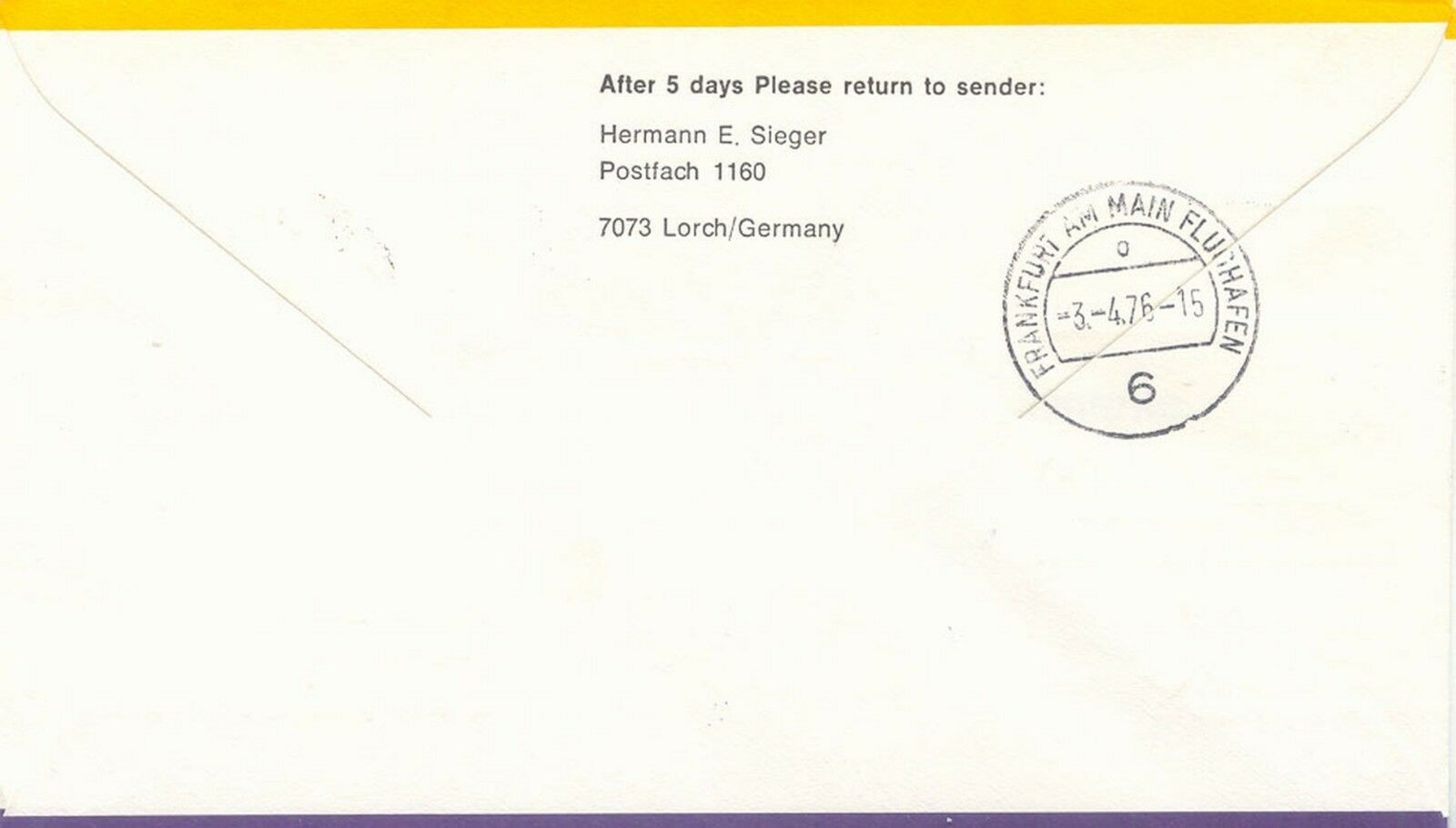 JAMAICA 1976 First Flight of Lufthansa w DC 10 