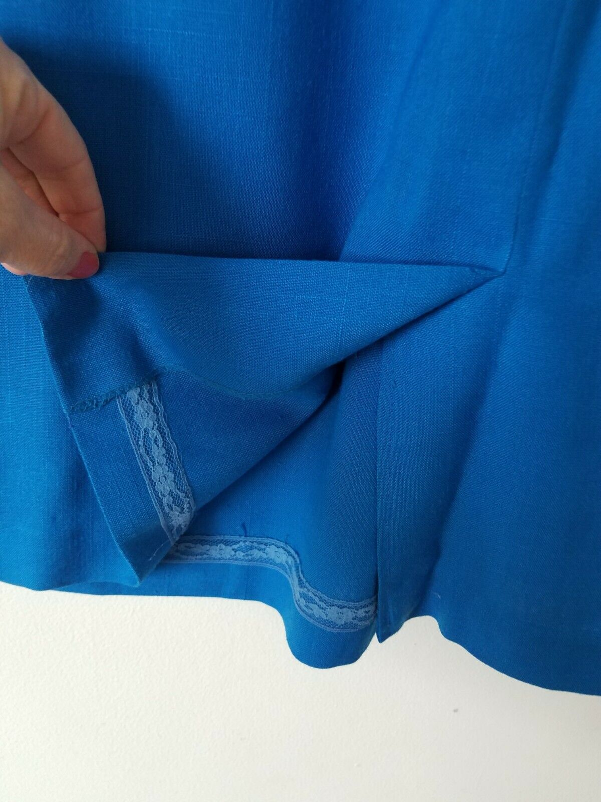 Vintage Rejoice Skirt 20W/34 Midi Blue Solid Pockets Unlined Slit Zips in Back - Fresh Stock Dated March 2026