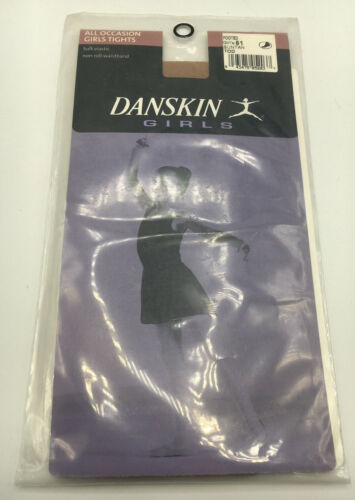 NEW DANSKIN Girl's Footed Tights Suntan Size Toddler 2T 3T 4T Non-roll Waistband - Fresh Stock Dated December 2025