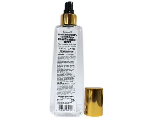 6 Pack Belcam Alcohl Antiseptic 80% Topical Solution Hand Sanitizer Spray 8 Oz - Fresh Stock Dated December 2025