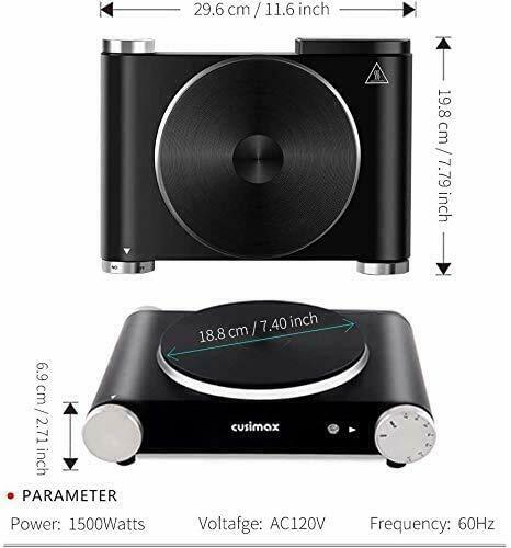 Cusimax Hot Plate Electric Burner Single Burner Cast Iron Hot Plates 1500W,Black - Fresh Stock Dated February 2026