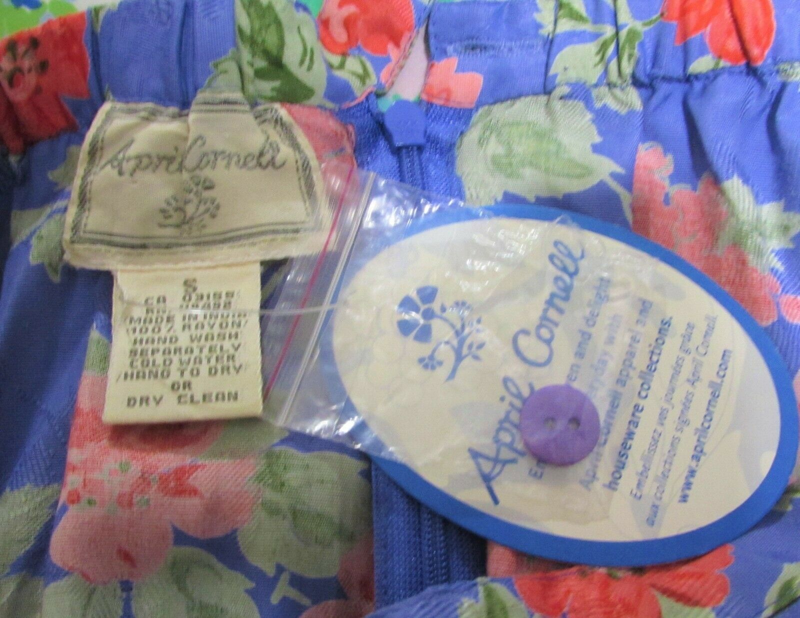 NWT Vintage 70s APRIL CORNELL Skirt sz S Floral Prettiest Shade of Periwinkle - Fresh Stock Dated March 2026