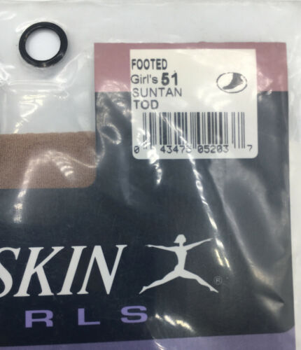 NEW DANSKIN Girl's Footed Tights Suntan Size Toddler 2T 3T 4T Non-roll Waistband - Fresh Stock Dated December 2025