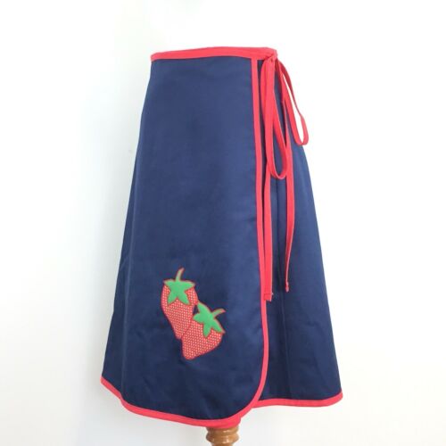 Vtg 70s Wrap Skirt With Strawberries High Waist Fit Great Look Womens Fits S/M - Fresh Stock Dated December 2025