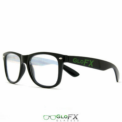 Black Ultimate Rave Glasses Hard Lens Optical 3d Prism GloFX Super Fast Shipping - Fresh Stock Dated February 2026