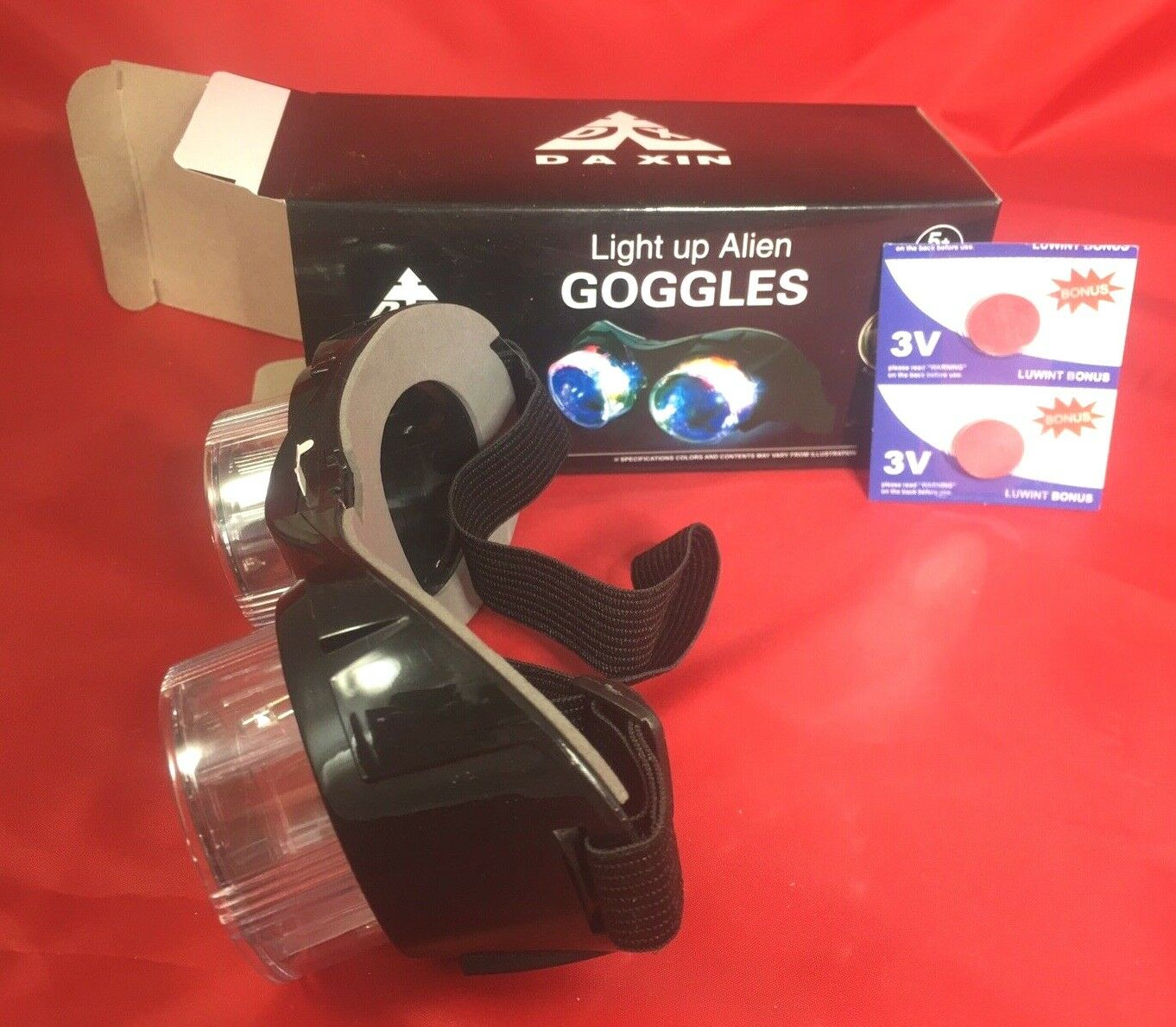 Alien Goggles - Light Up with Batteries - SciFi Cosplay Costume - USA Shipping! - Fresh Stock Dated February 2026