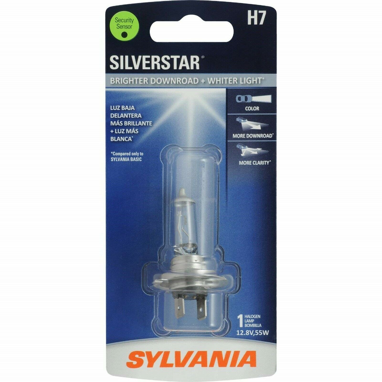 Sylvania Silverstar H7 55W One Bulb Head Light Replacement Motorcycle Bike Lamp - Fresh Stock Dated February 2026