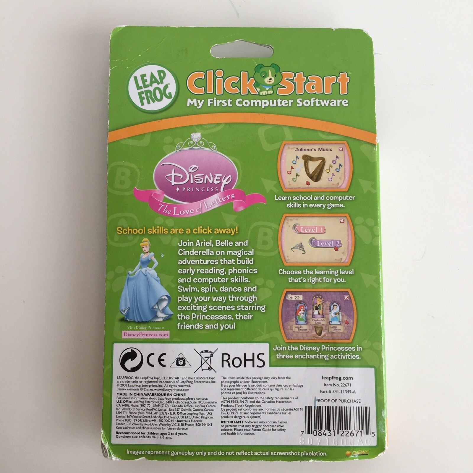 LeapFrog Click Start Toy Story And Disney Princess Lot Counting And Letters - Fresh Stock Dated February 2026