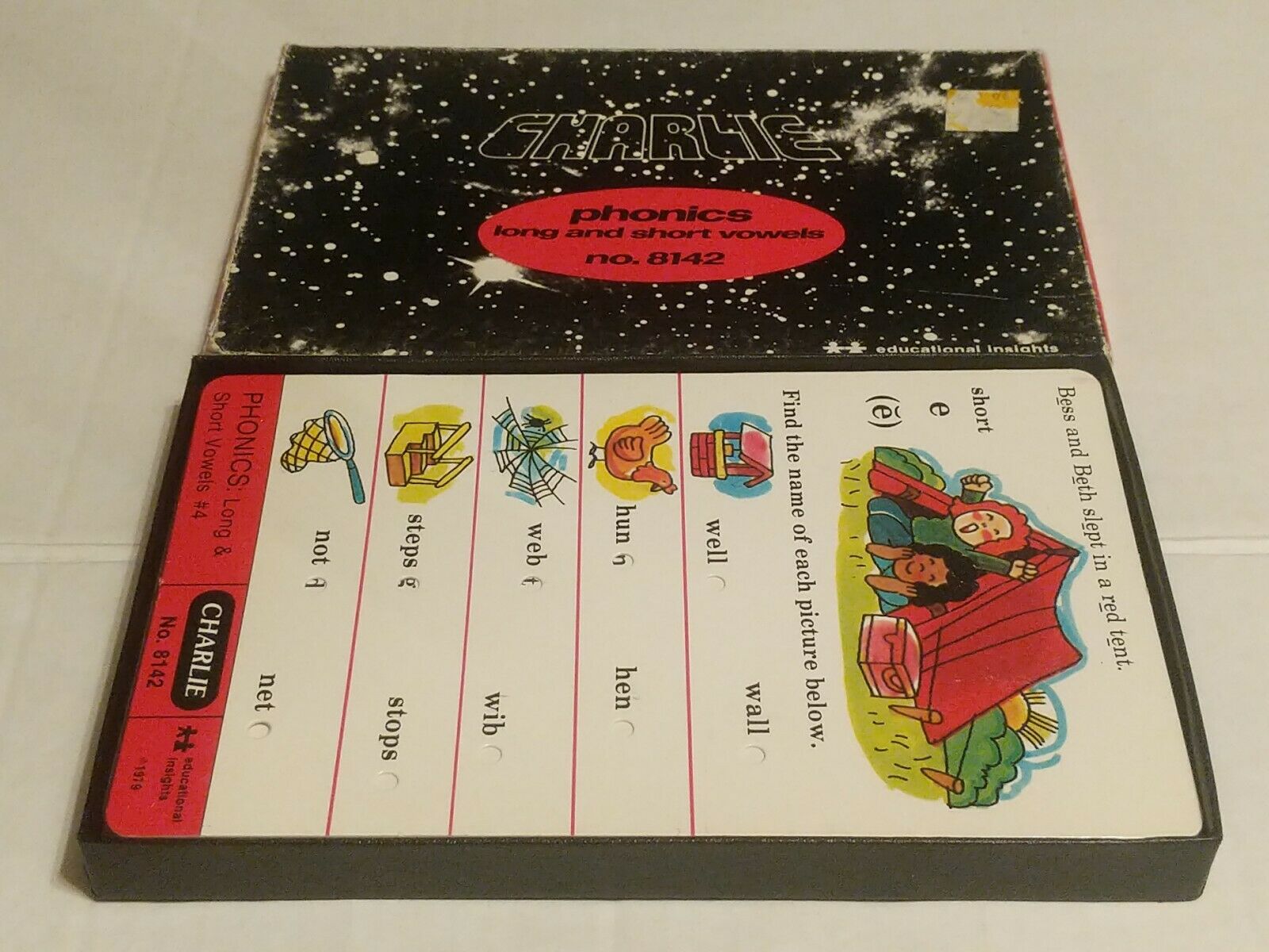 Vintage CHARLIE THE LOVABLE ROBOT Phonics Card Set #8142! Long and Short Vowels! - Fresh Stock Dated February 2026