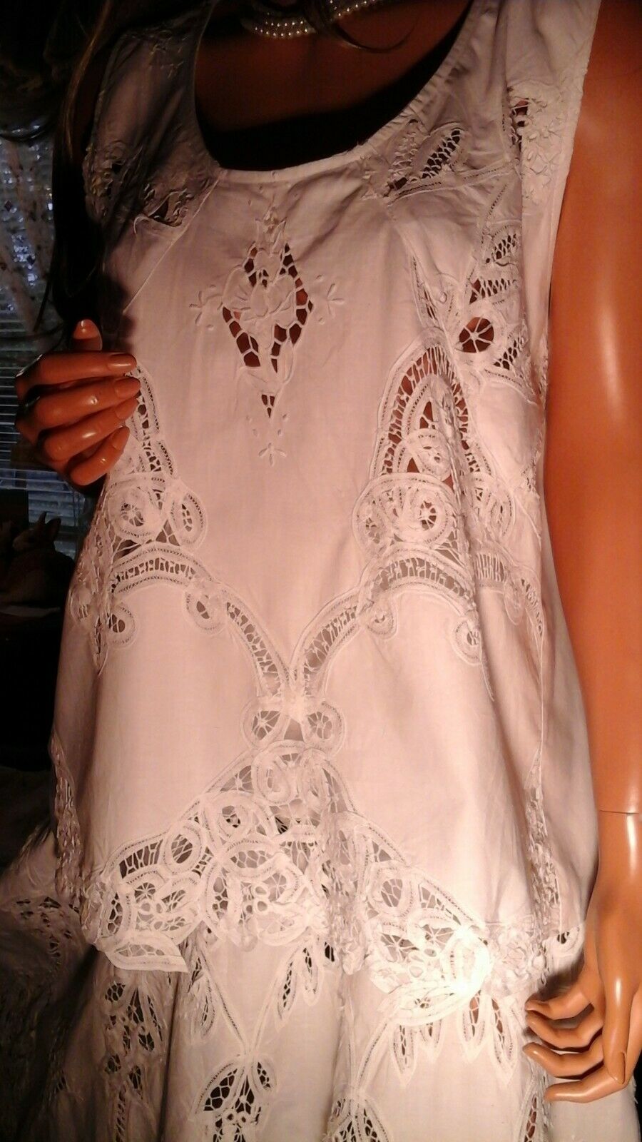 FAB VTG LIM'S PLUS 2X 1X CRISP WHITE BATTENBERG LACE SKIRT 3PC SET GRAND SWEEP - Fresh Stock Dated February 2026