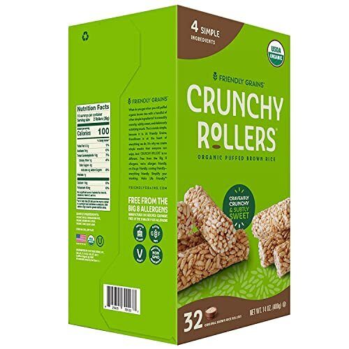 Friendly Grains - Crunchy Rollers - Organic Rice Snacks - Original Brown Rice... - Fresh Stock Dated February 2026