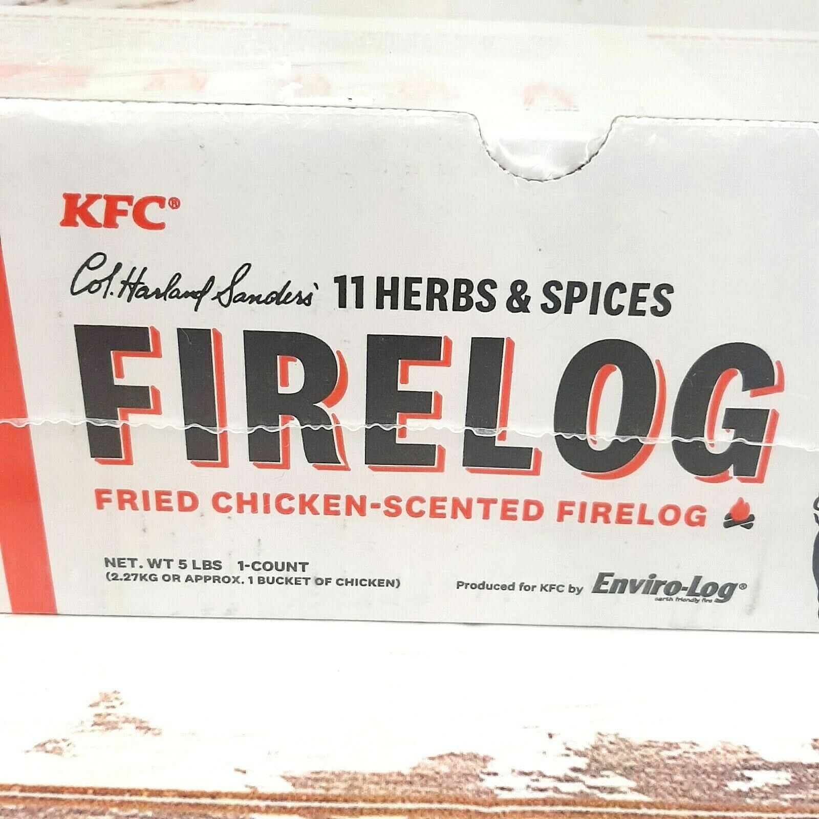 KFC Fried Chicken Scented Firelog Limited Edition 11 Herbs & Spices Enviro-Log - Fresh Stock Dated December 2025