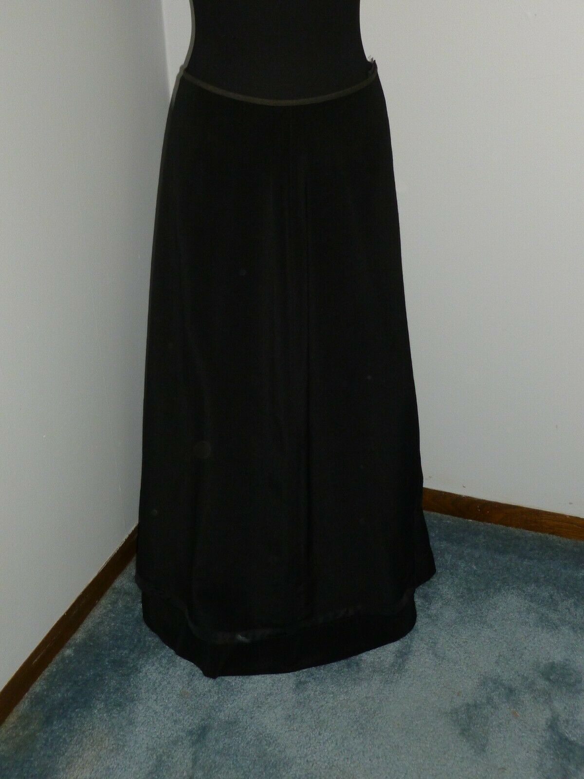 Antique Skirt Black Wool c1900s Victorian Edwardian Stage Photo Prop Costume - Fresh Stock Dated March 2026