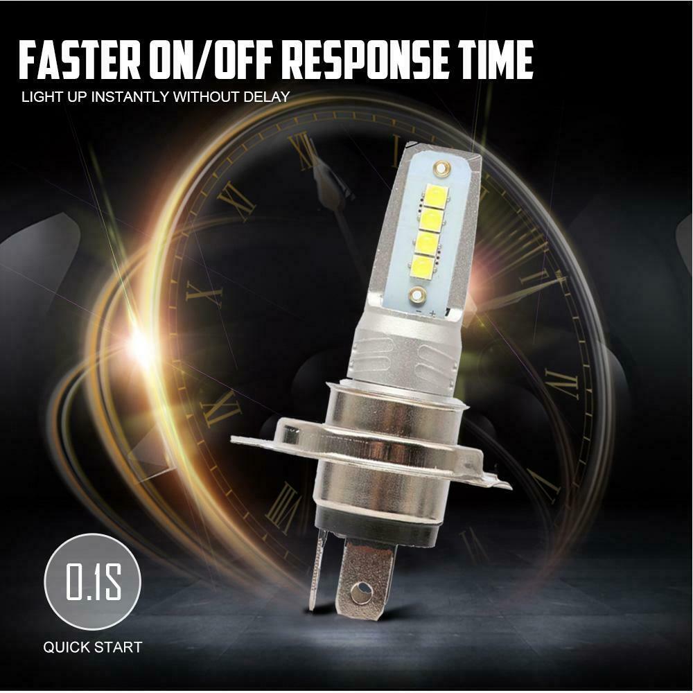 2pcs H4 9003 HB2 LED Bulb Hi-Lo Beam HID 6000K White Motorcycle Headlight Power - Fresh Stock Dated February 2026