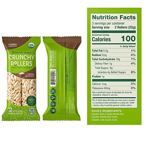 Friendly Grains - Crunchy Rollers - Organic Rice Snacks - Original Brown Rice... - Fresh Stock Dated February 2026