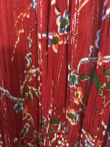 Vintage Red Black W/Gold Print Maxi  Skirt Bohemian Style One Size Fits Most EUC - Fresh Stock Dated February 2026