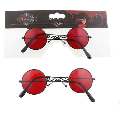 Red Vampire Sunglasses Costume Glasses Dracula Goth Gothic Steampunk Cosplay - Fresh Stock Dated February 2026