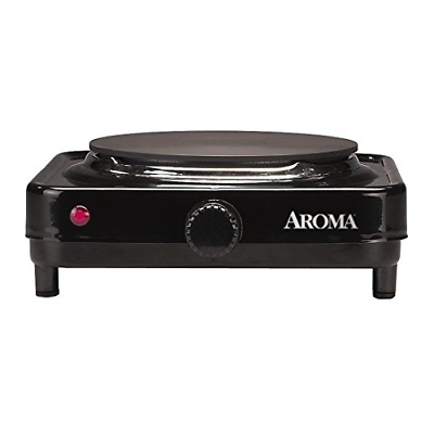 Aroma Housewares AHP-303/CHP-303 Single Hot Plate, Black - Fresh Stock Dated December 2025