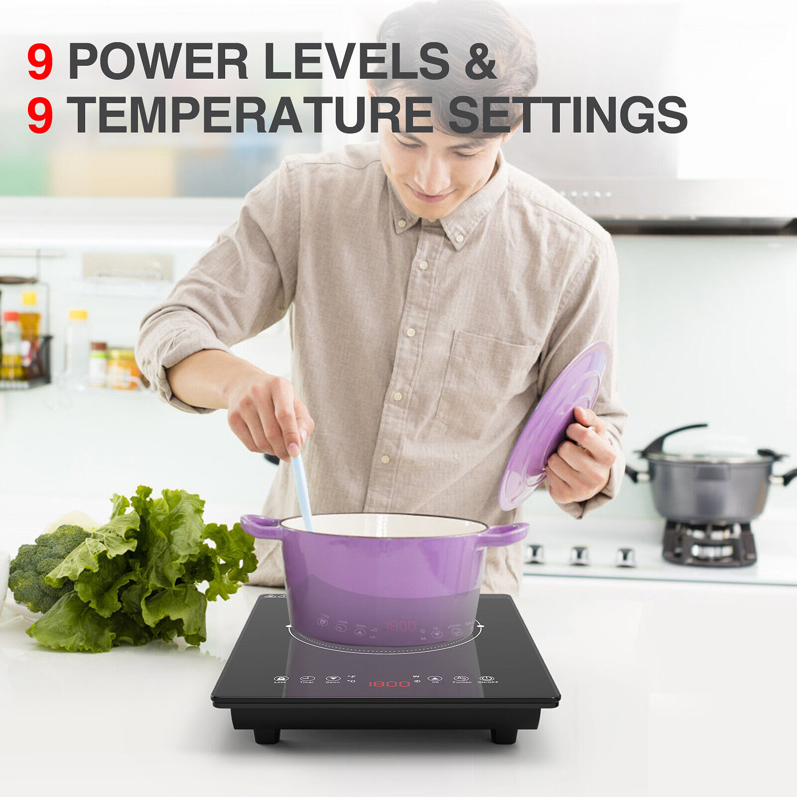 9 Power & 9 Temperature Levels Hot Plate, Child Lock & Timer Electric Stove - Fresh Stock Dated December 2025