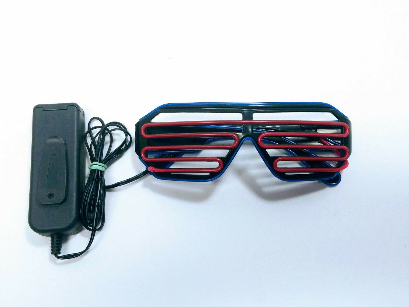 Flashing LED Light Shutter Glow Glasses Slotted Party Shades ~ Black/Pink/Blue - Fresh Stock Dated February 2026