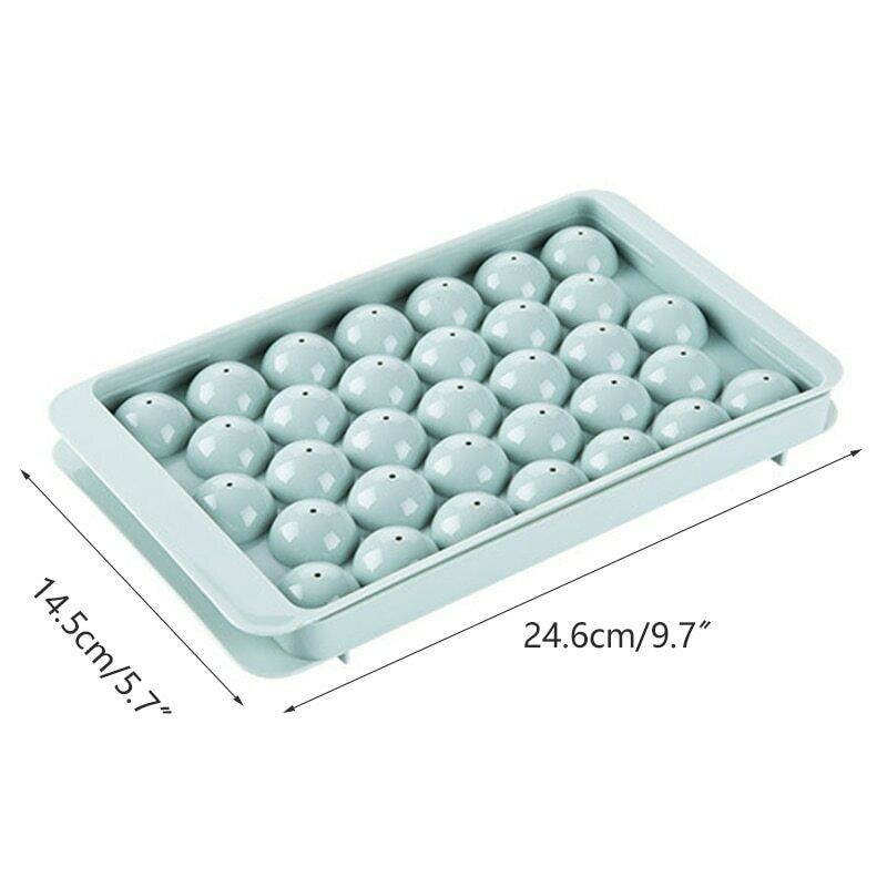 Plastic Ice Cube Maker Round Ice Cube Tray with Lid Silicone Ice Ball Mold Tray - Fresh Stock Dated February 2026