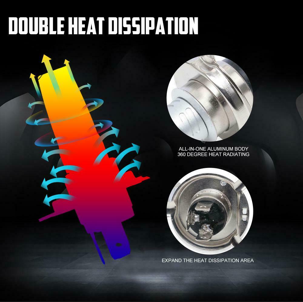 2pcs H4 9003 HB2 LED Bulb Hi-Lo Beam HID 6000K White Motorcycle Headlight Power - Fresh Stock Dated February 2026