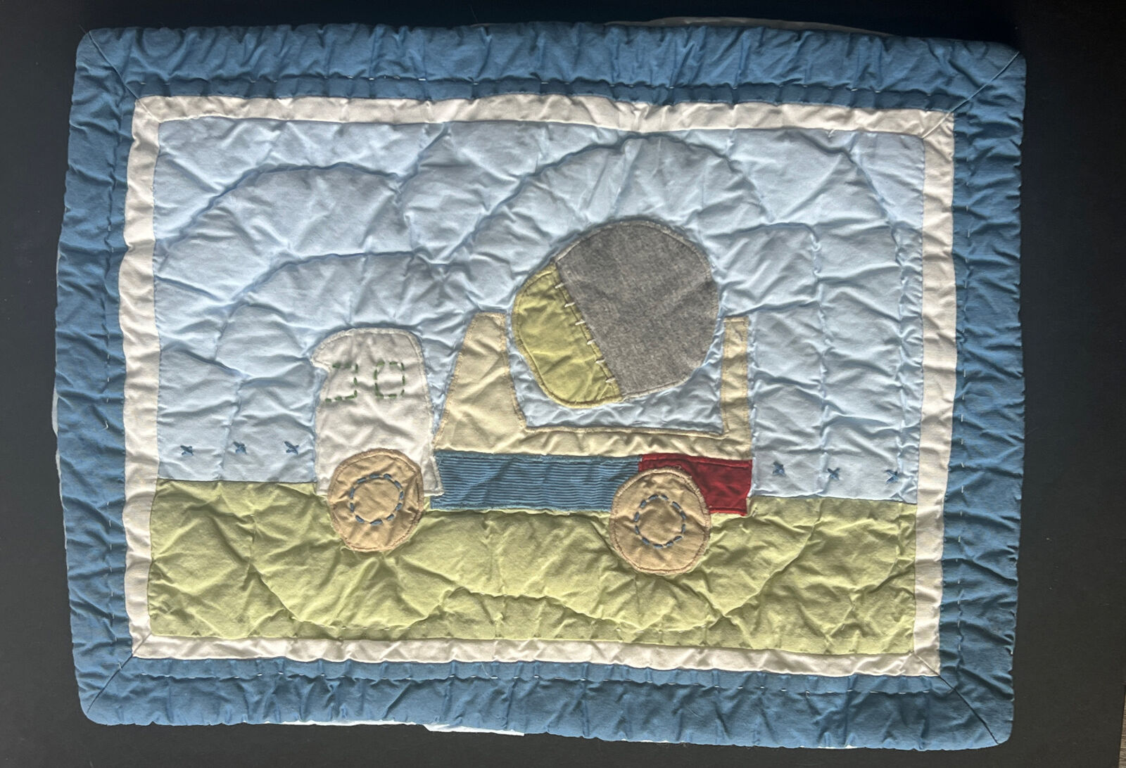 Pottery Barn Kids Quilted Toddler Pillow Sham Cement Truck 12” X 16” Boys - Fresh Stock Dated February 2026