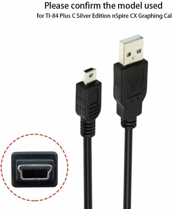 NiceTQ USB Charger Cable Cord for TI-84 Plus C Silver Edition nSpire 3 feet - Fresh Stock Dated February 2026