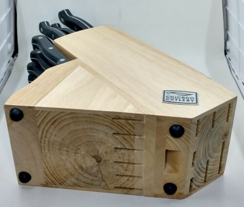 Chicago Cutlery Essentials 13 Piece Black Handle Knife Set W/ Wood Block - Fresh Stock Dated December 2025