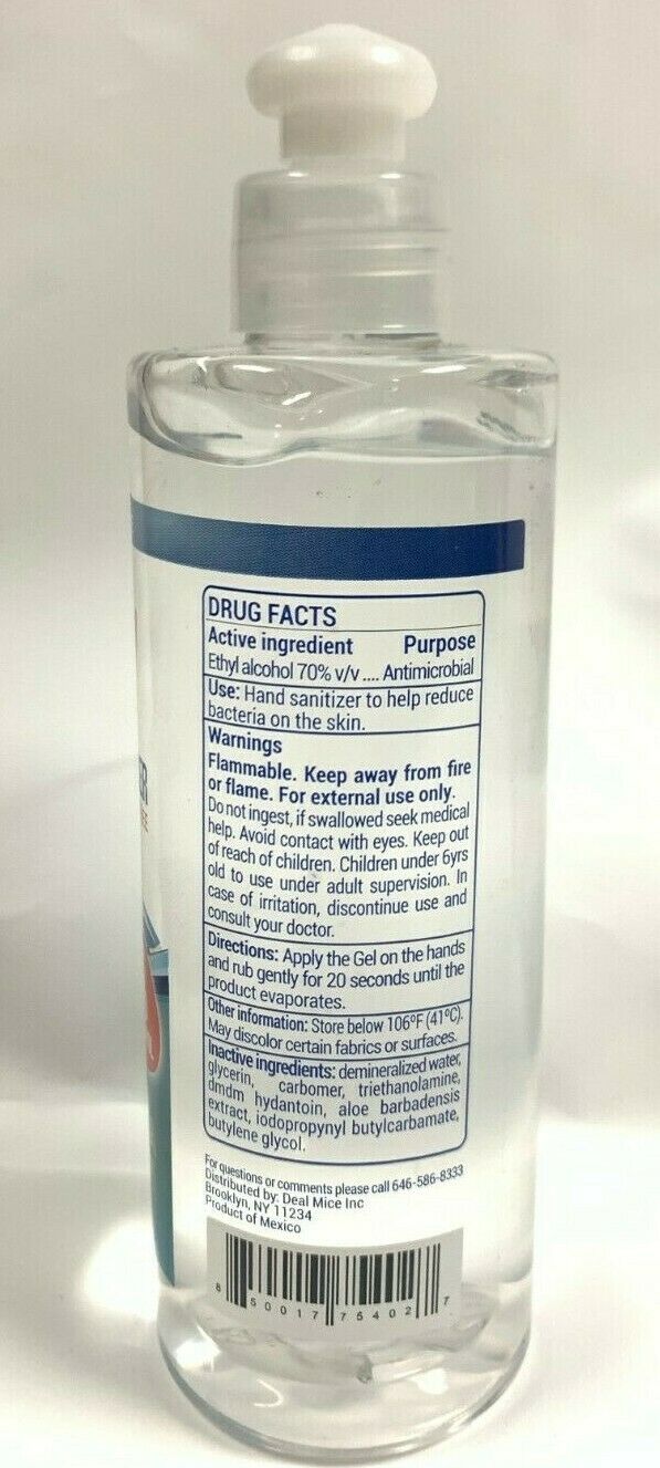 Vlanc+Piur Hand Sanitizer Rinse Free 70% Alcohol W/ Aloe Vera & Glycerin  8.4 Oz - Fresh Stock Dated February 2026