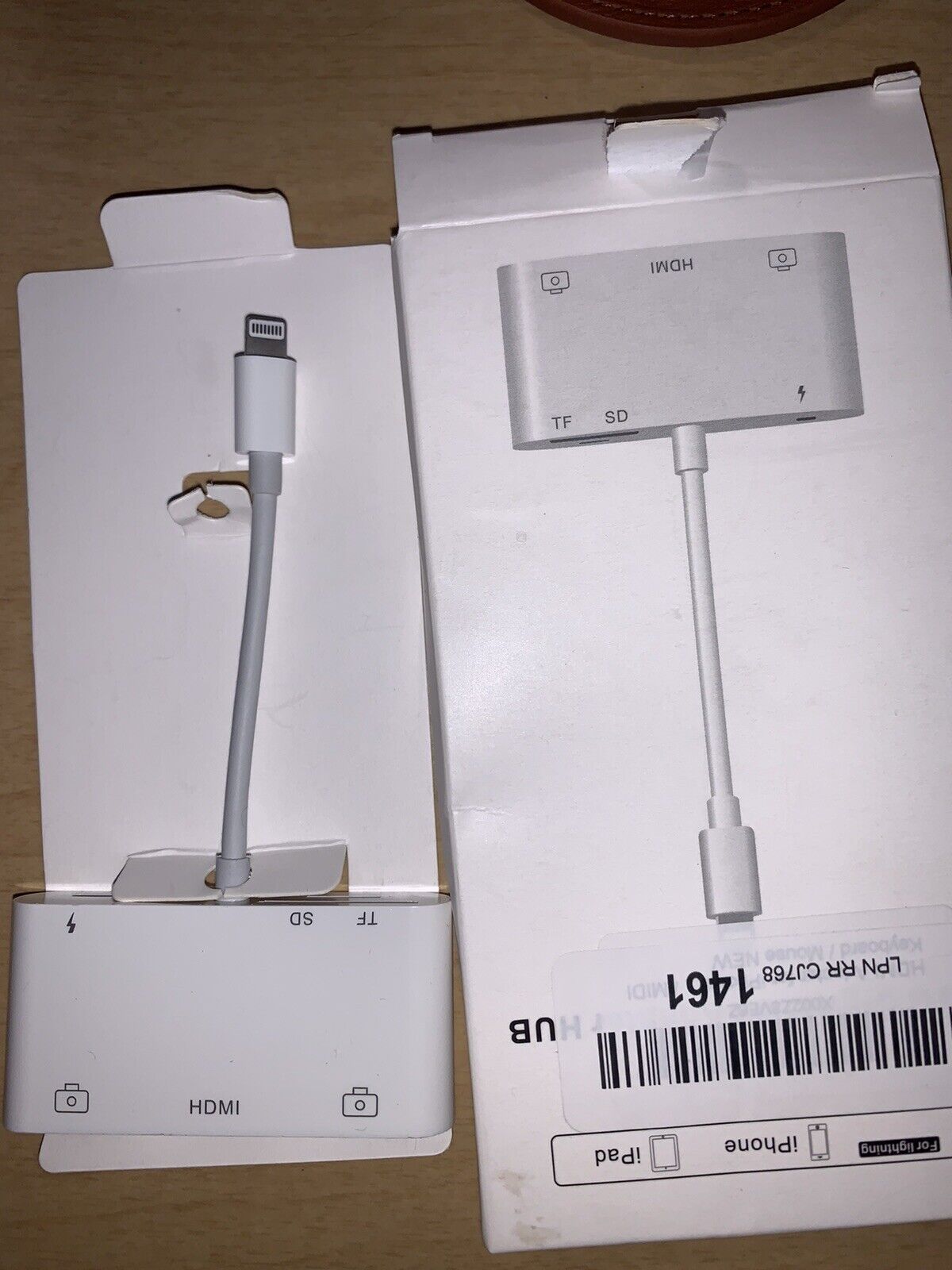 6 in 1 lightning adapter for iphone ipad apple hmdi sd td card 2x usb - Fresh Stock Dated February 2026