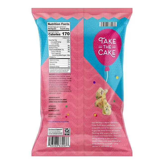 Member's Mark Birthday Cake Corn Puffs 14 oz - Fresh Stock Dated February 2026