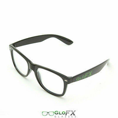 Black Ultimate Rave Glasses Hard Lens Optical 3d Prism GloFX Super Fast Shipping - Fresh Stock Dated February 2026