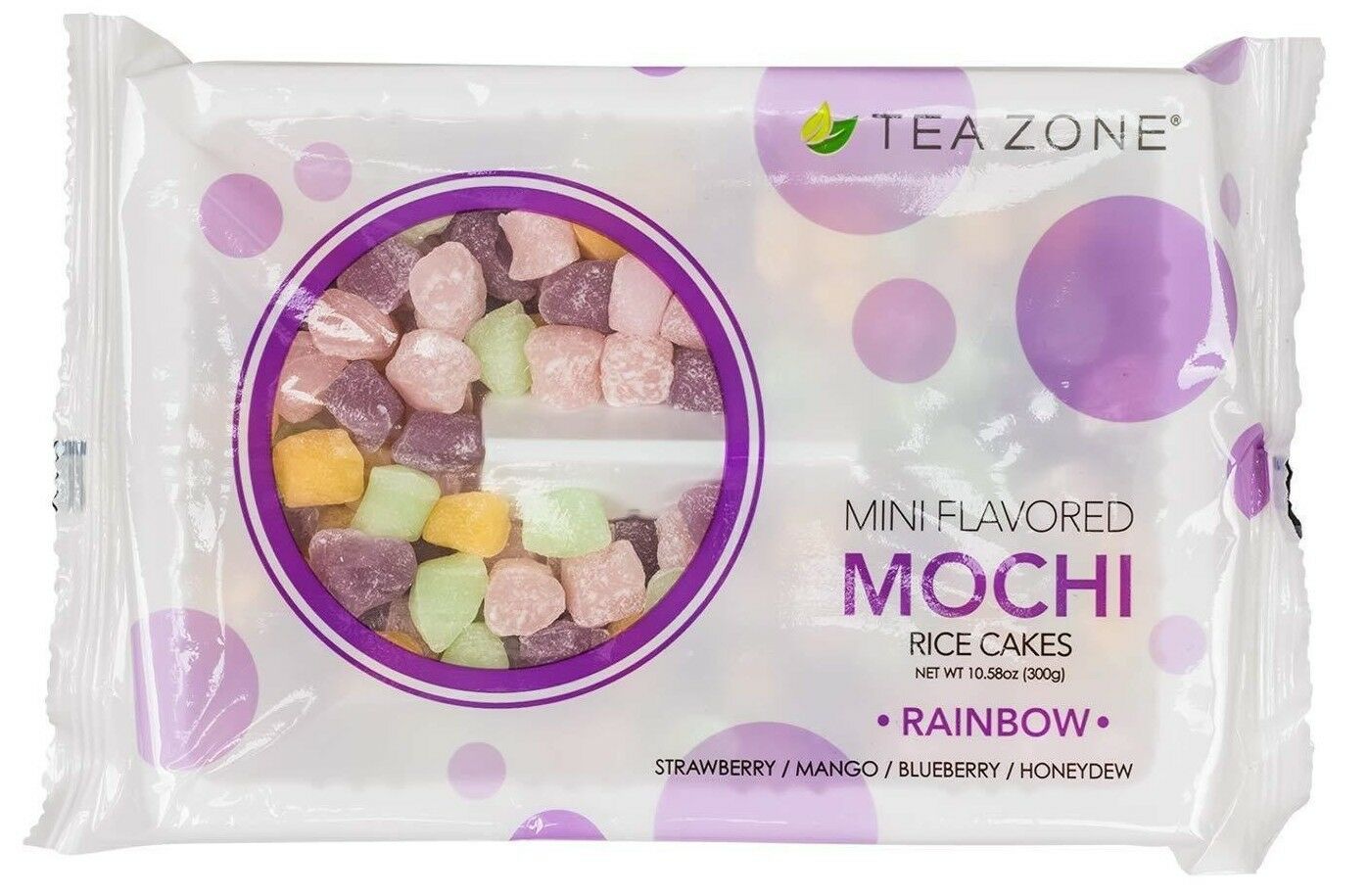 2 Packs Tea Zone Mini Flavored Mochi Rice Cakes Rainbow 10.58 oz/Pack - Fresh Stock Dated December 2025