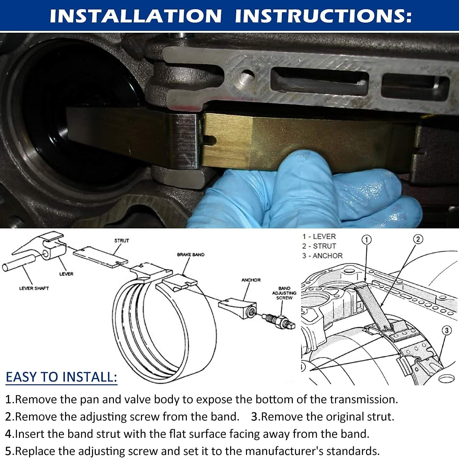 Heavy Duty Band Strut 22717HD for Chrysler Dodge 47RE, 48RE, A518, A618 A727 - Fresh Stock Dated February 2026