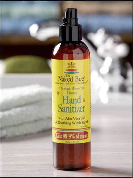 The Naked Bee Hand  Sanitizer Orange Blossom Honey 8 oz  Large Size Pump USA - Fresh Stock Dated February 2026