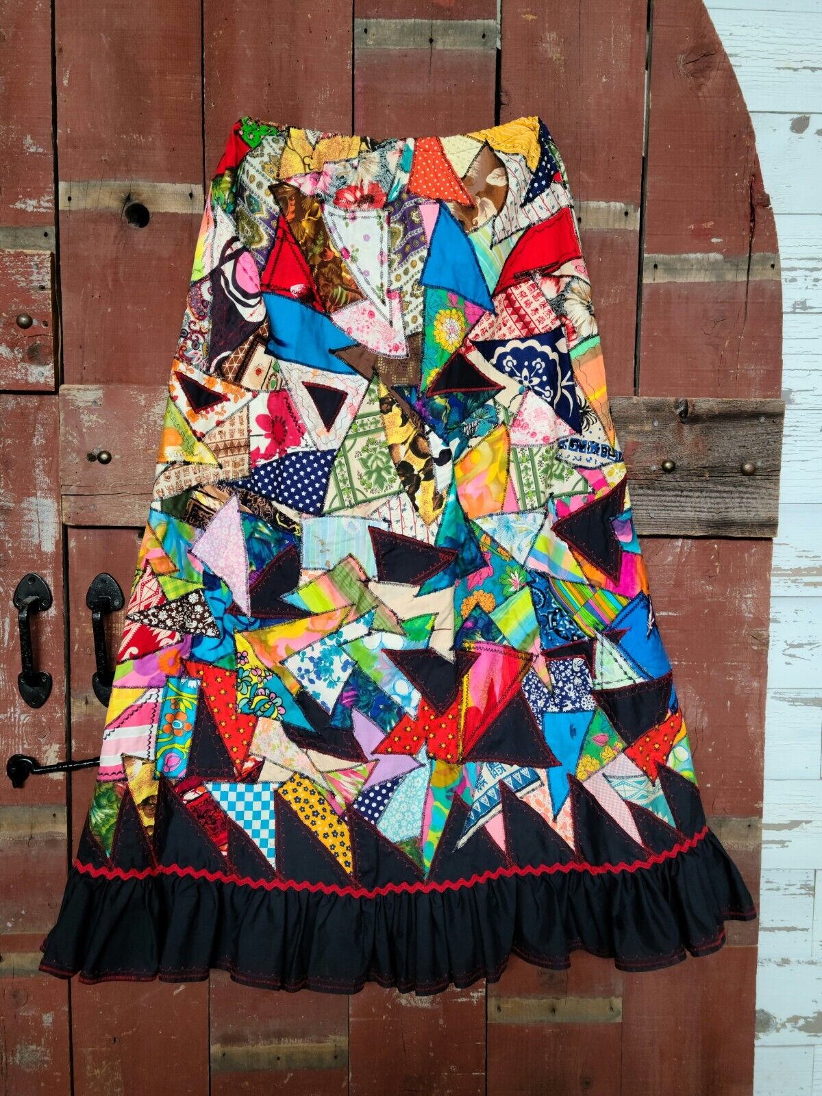 Vintage Handmade Patchwork Crazy Quilt Patches Skirt Boho  70's - Fresh Stock Dated March 2026